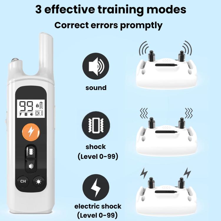 Remote Control Dog Barking Control Device Rechargeable Waterproof Electric Shock Collar