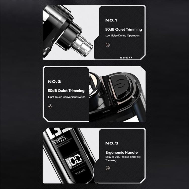 WUSHANG Rechargeable Nose Hair Trimmer USB-C Charging Gentle & Painless Nasal Grooming