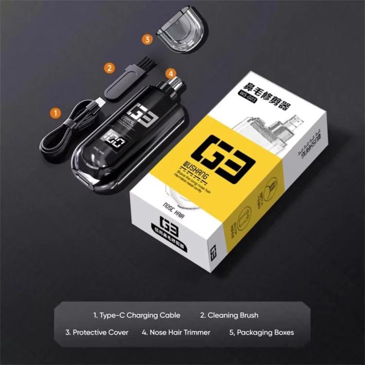 WUSHANG Rechargeable Nose Hair Trimmer USB-C Charging Gentle & Painless Nasal Grooming