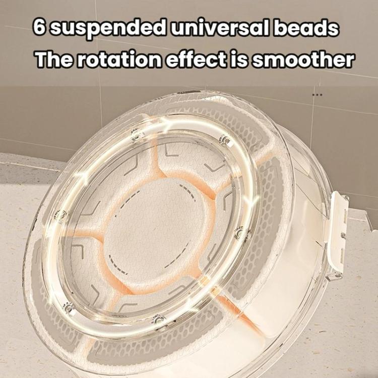 360-Degree Rotating 6-Compartment Snack Tray with Handle & Airtight Lid – Round Portable Food Storage Container for Fruits, Nuts, Candy