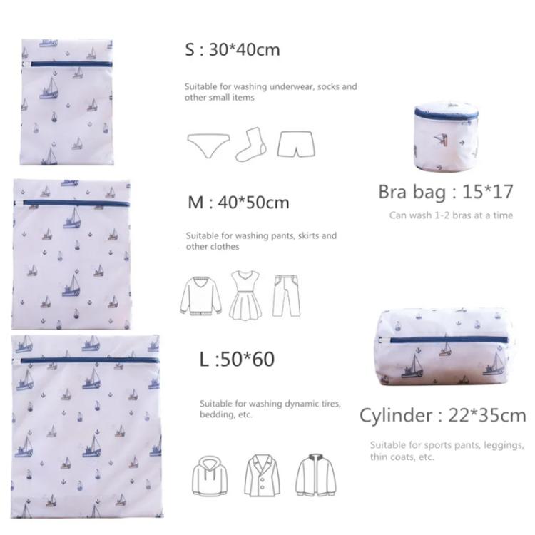 Laundry Fine Net Bags Set Clothing Care Anti-Tangle Washing Machine Bags