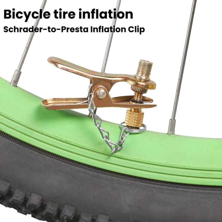 5pcs Schrader To Presta Valve Adapter Clip Portable Presta Valve Inflation Adapter