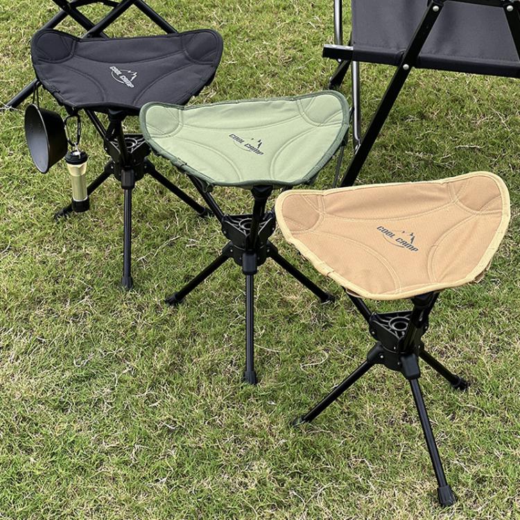 COOL CAMP C-Y008 Outdoor Camping Swivel Folding Chair Aluminum Alloy Triangular Stool For Hiking Fishing Barbecuing