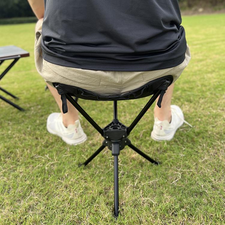COOL CAMP C-Y008 Outdoor Camping Swivel Folding Chair Aluminum Alloy Triangular Stool For Hiking Fishing Barbecuing