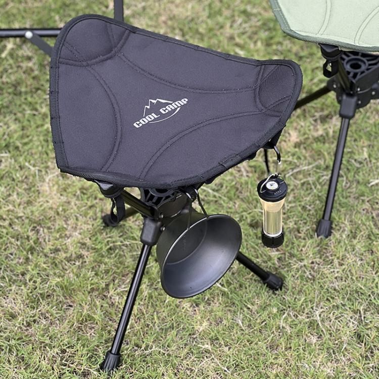 COOL CAMP C-Y008 Outdoor Camping Swivel Folding Chair Aluminum Alloy Triangular Stool For Hiking Fishing Barbecuing