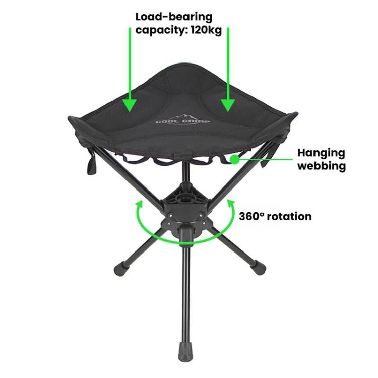 COOL CAMP C-Y008 Outdoor Camping Swivel Folding Chair Aluminum Alloy Triangular Stool For Hiking Fishing Barbecuing