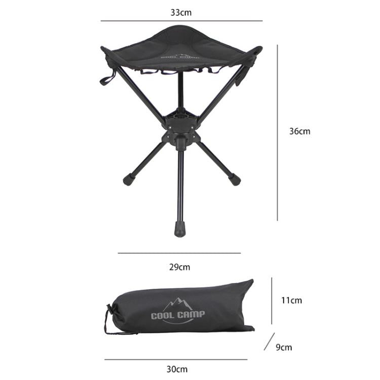COOL CAMP C-Y008 Outdoor Camping Swivel Folding Chair Aluminum Alloy Triangular Stool For Hiking Fishing Barbecuing