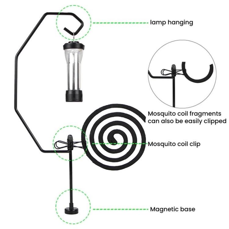 COOL CAMP CF-LT012 Outdoor Mosquito Repellent Incense Clip Lamp Stand Magnetic Camping Light Pole