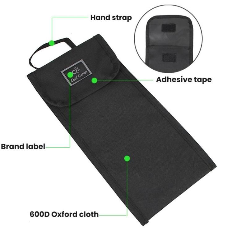 COOL CAMP F-3014 2pcs Outdoor Camping Tent Peg Storage Bag Rectangular Handheld Tool Bag
