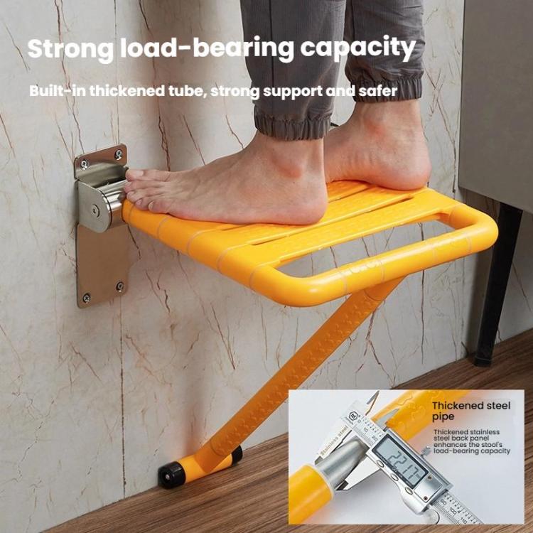 Wall-Mounted Folding Shower Stool Bathroom Safety Chair for Elderly & Disabled
