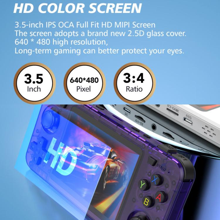 R36H 3.5 inch IPS Screen Open Source Handheld Game Console Portable Retro Pocket Console