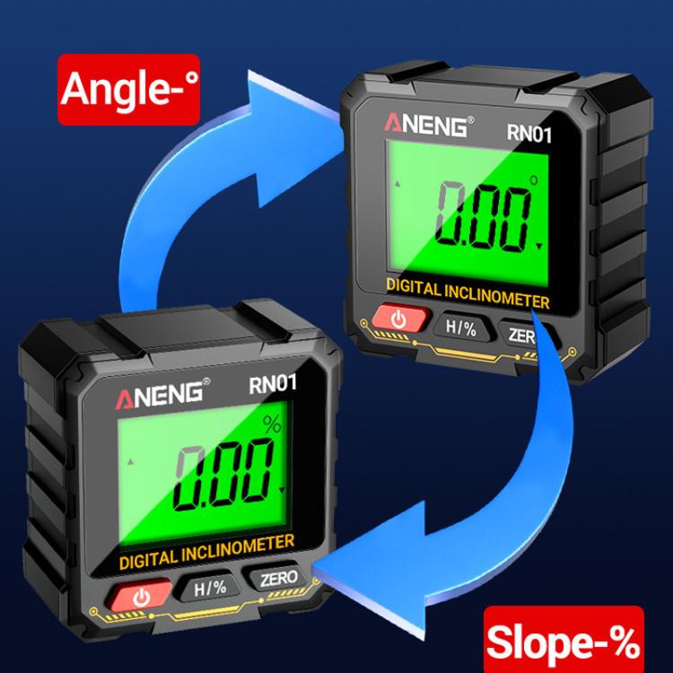 ANENG RN01 Digital Inclinometer Precision Angle Finder With 4-Sided Magnet & Auto-Rotate Screen