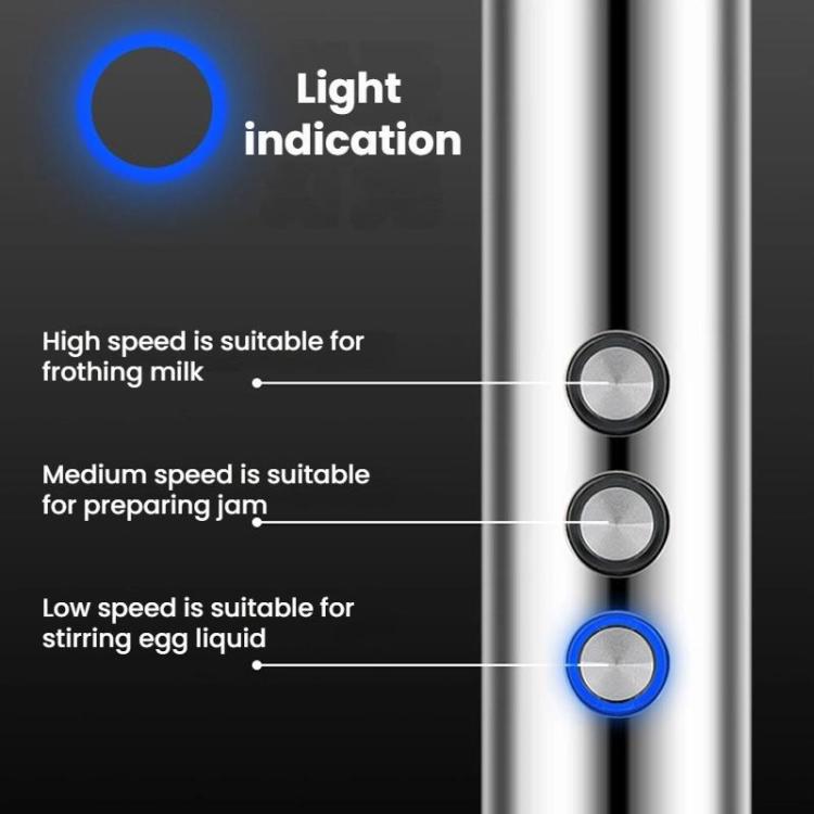 3In1 Portable Rechargeable Handheld Electric Egg Beater Mini Milk Frother For Baking
