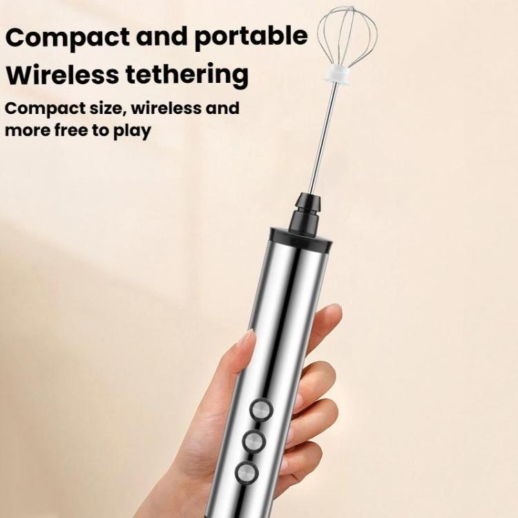 3In1 Portable Rechargeable Handheld Electric Egg Beater Mini Milk Frother For Baking