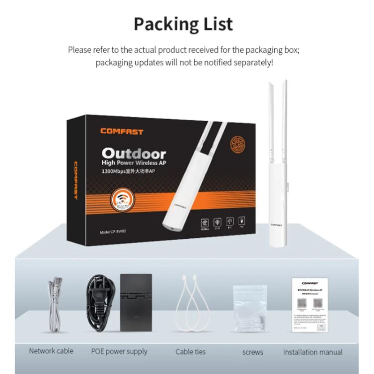 COMFAST CF-EW82 1300Mbps Dual-Band Outdoor Wireless Access Point With Gigabit Ethernet