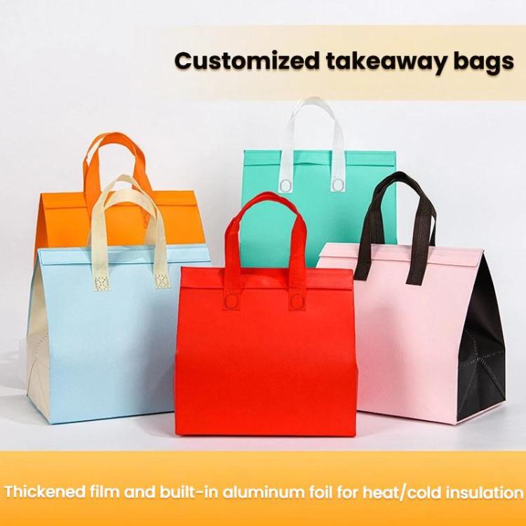 Aluminum Foil Thermal Takeaway Bag, 50 Bags In One Package, Size: 21x26x11cm