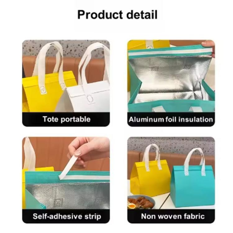 Aluminum Foil Thermal Takeaway Bag, 50 Bags In One Package, Size: 21x26x11cm