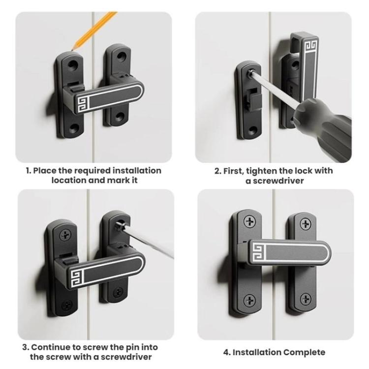 Screw-Mounted 0-7mm Adjustable Height Drop Sliding Door Lock Latch