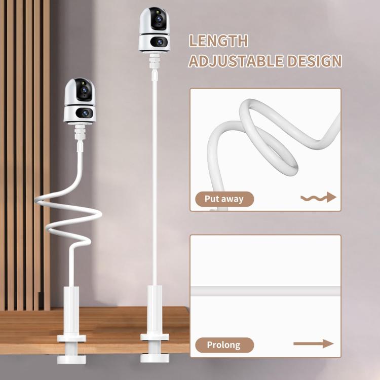 No-Drill Security Camera Mount With Clip Flexible Bendable Bracket Base For Baby Monitor/Webcam