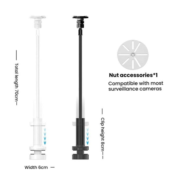 No-Drill Security Camera Mount With Clip Flexible Bendable Bracket Base For Baby Monitor/Webcam