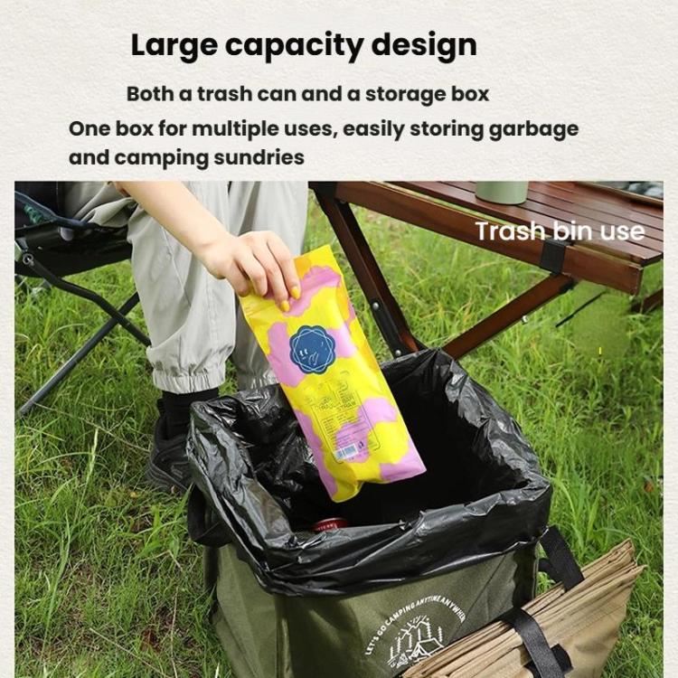 AOTU AT6361 Outdoor Folding Trash Can 27L Large Capacity Sundry Organizer Camping Handheld Storage Box