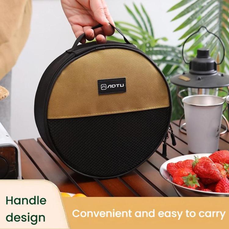 Outdoor Stainless Steel Dinner Plate Set Camping Portable BBQ Plate, With Storage Bag