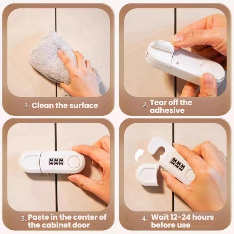 Drawer Cabinet Anti-Theft Combination Locks Punch-Free Child Safety Locks
