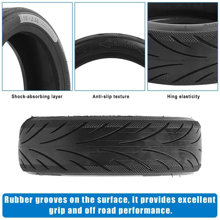 Electric Scooter 10x2.50 Rubberized Vacuum Tires For Ninebot F2 / F2 Plus / F2 Pro / F30D / F40D