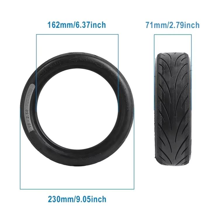 Electric Scooter 10x2.50 Rubberized Vacuum Tires For Ninebot F2 / F2 Plus / F2 Pro / F30D / F40D