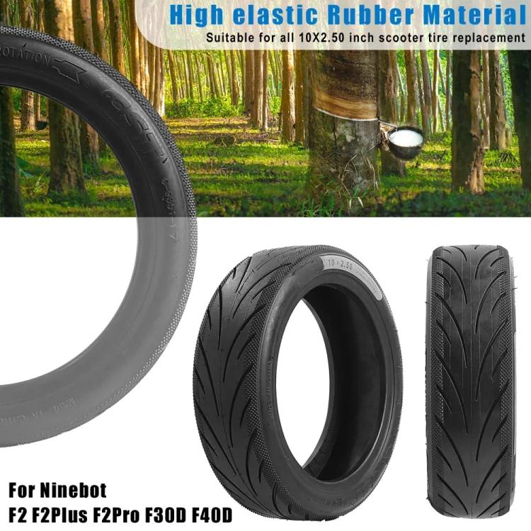 Electric Scooter 10x2.50 Rubberized Vacuum Tires For Ninebot F2 / F2 Plus / F2 Pro / F30D / F40D