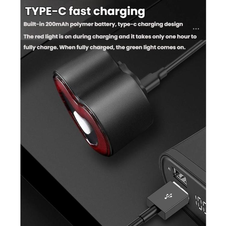 WEST BIKING Smart Heart Taillight With Cycling Brake Sensor Warning Light