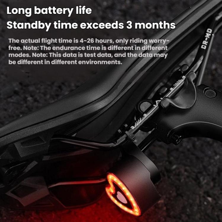 WEST BIKING Smart Heart Taillight With Cycling Brake Sensor Warning Light