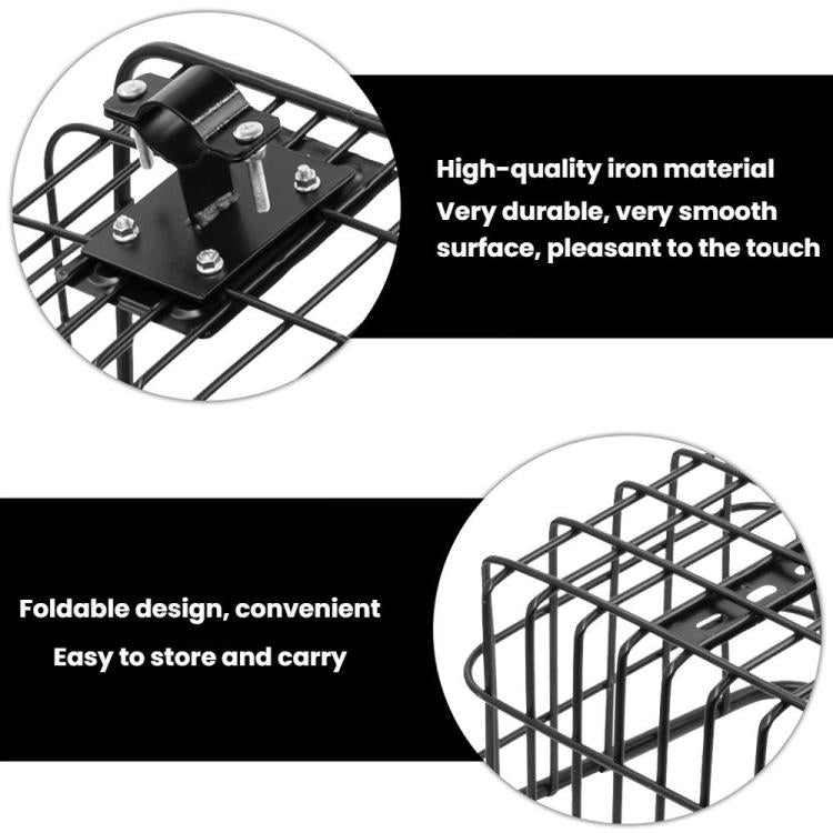Electric Scooter Universal Front Basket Portable Practical Iron Tube Basket