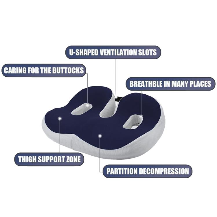 Thickened Hip Seat Cushion Memory Cotton Breathable Hemorrhoid Pad Office Sedentary Anti-slip Hip Mat