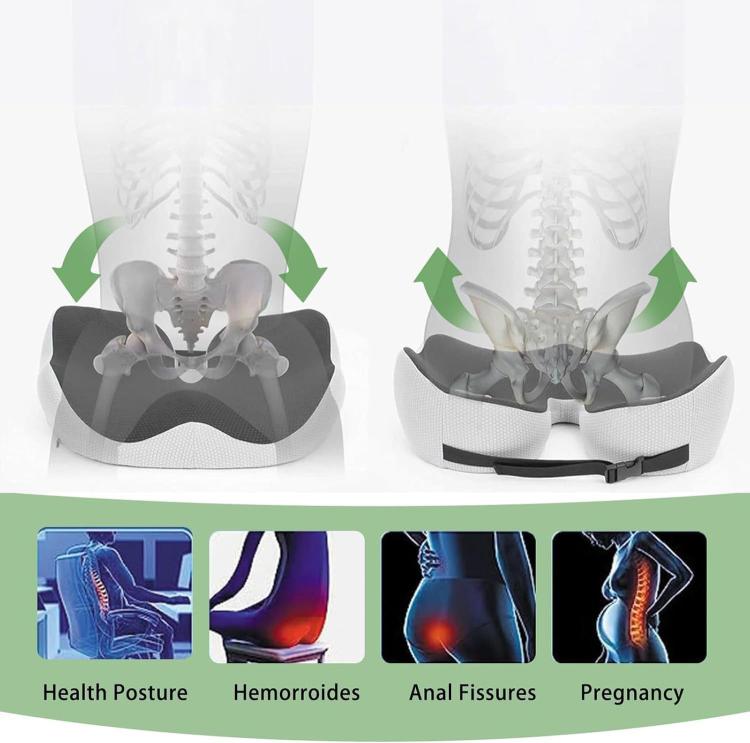 Thickened Hip Seat Cushion Memory Cotton Breathable Hemorrhoid Pad Office Sedentary Anti-slip Hip Mat