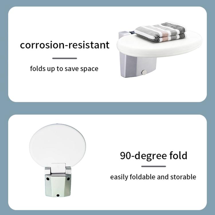 Folding Bathroom Shower Stool With Non-Slip Aluminum Base