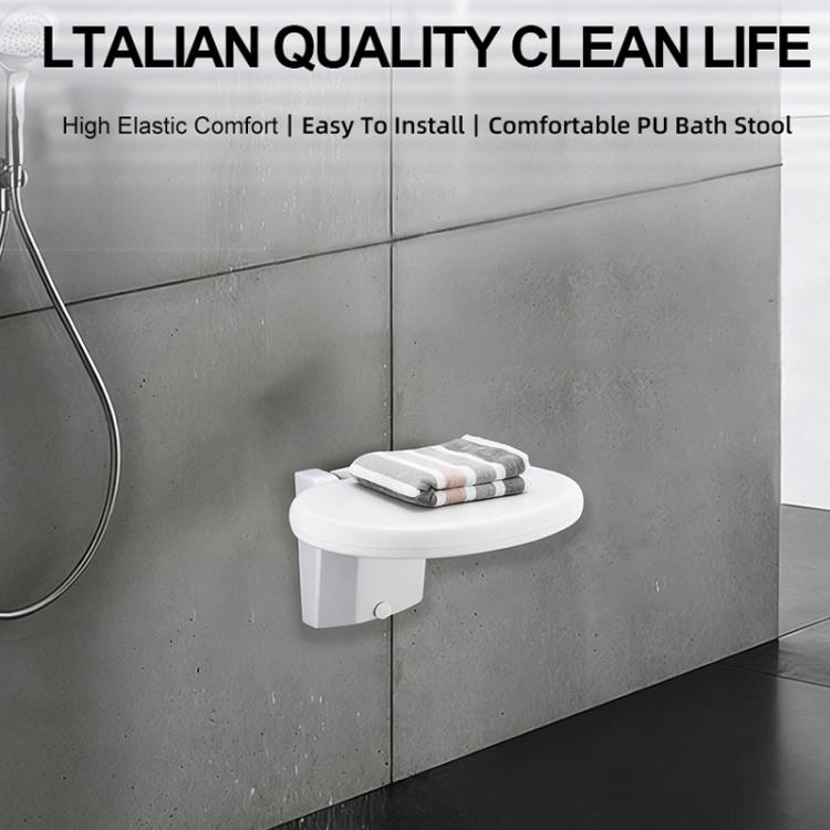 Folding Bathroom Shower Stool With Non-Slip Aluminum Base