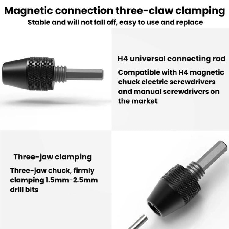 Electric Screwdriver H4 Universal Metal Three-Jaw Chuck