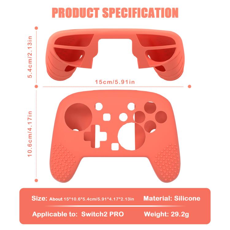 For Switch 2 Pro Controller Soft-Touch Silicone Case with Skin-Friendly Grip
