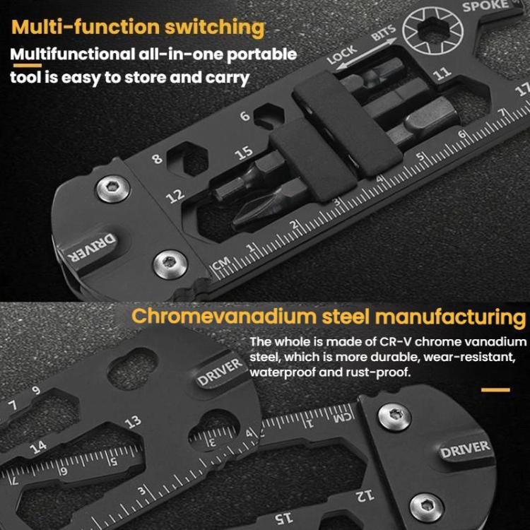 16 In 1 Mini Card Tool Multifunctional Keychain Bottle Opener Hexagonal Portable Screwdriver