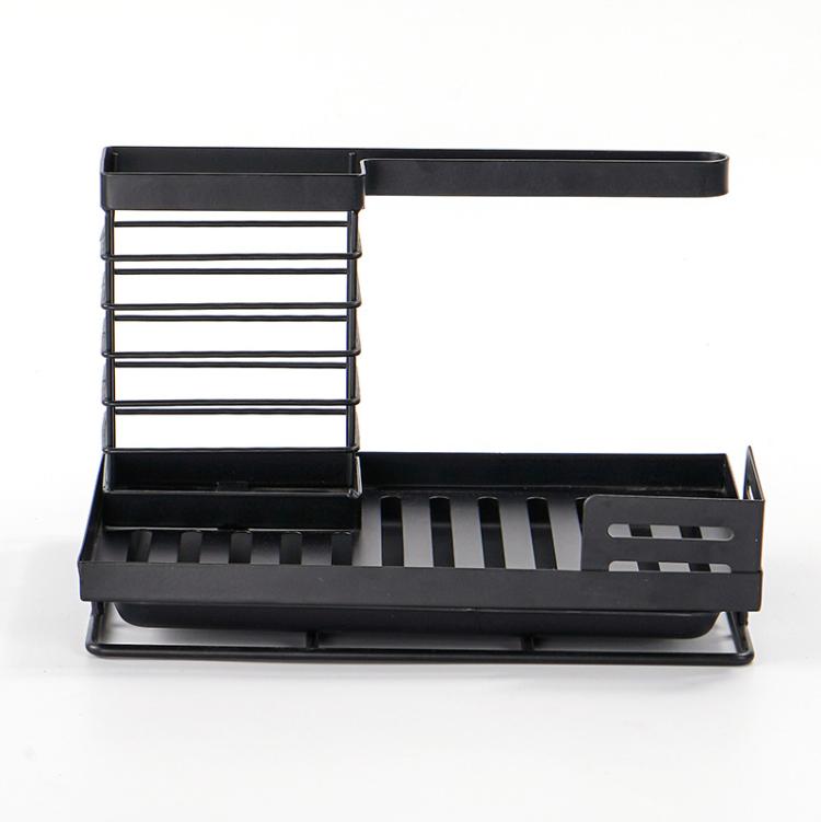 Kitchen Dishcloth Holder Sponge Drying Rack With Drain Tray