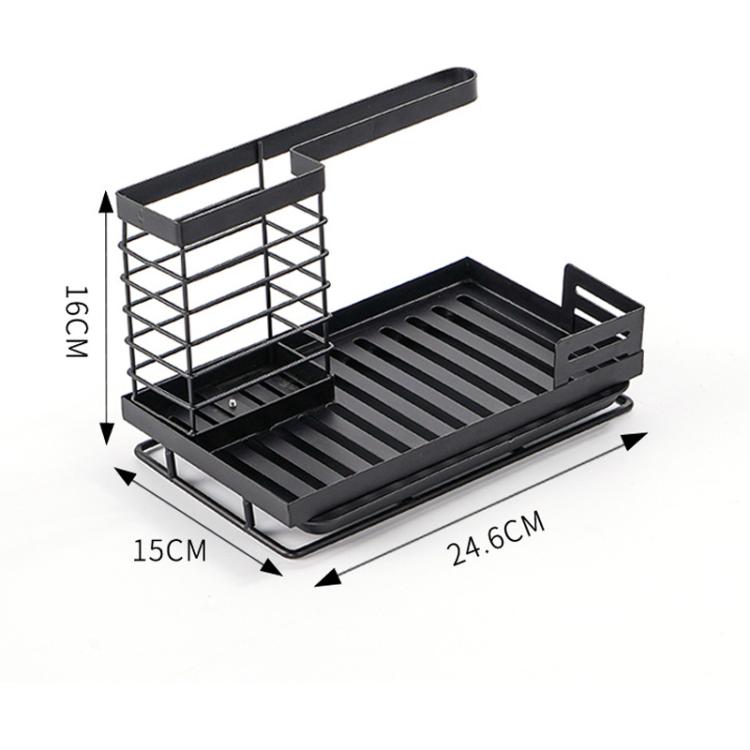 Kitchen Dishcloth Holder Sponge Drying Rack With Drain Tray