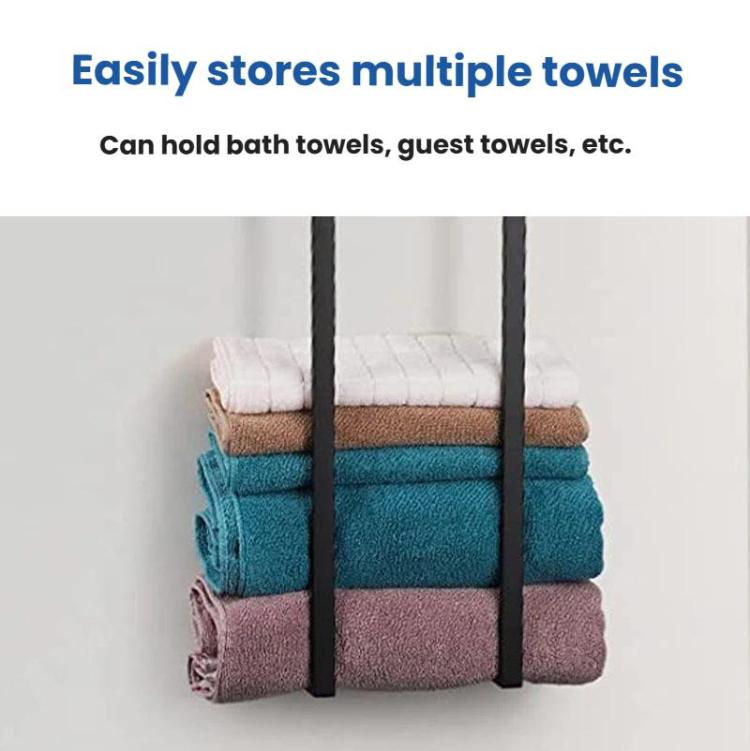 Wall-Mounted Bathroom Towel Rack Removable Space-Saving Guest Towels Shelf