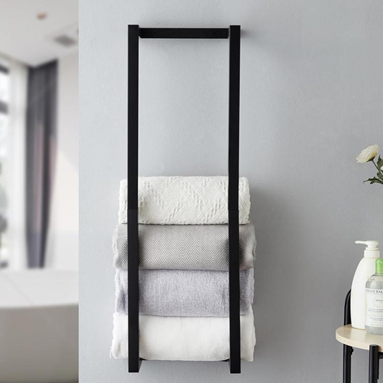 Wall-Mounted Bathroom Towel Rack Removable Space-Saving Guest Towels Shelf