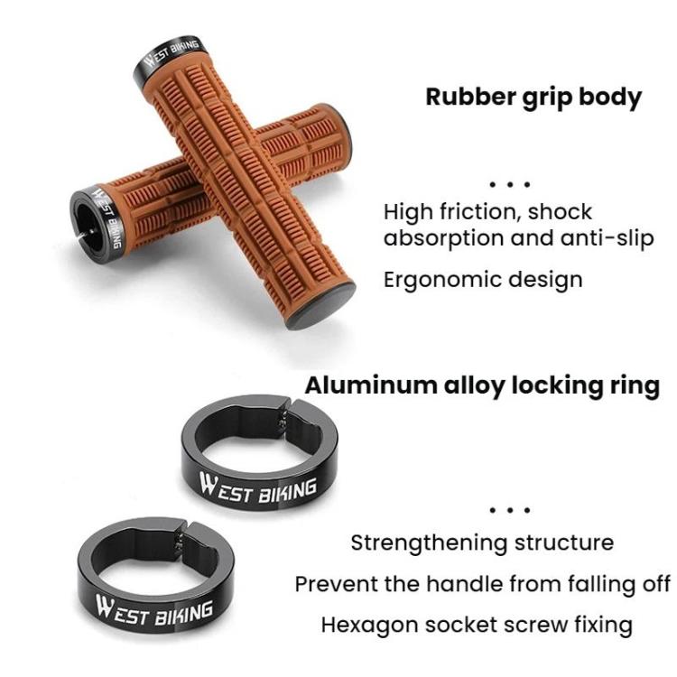 WEST BIKING Anti-Slip and Shock-Absorbing Bicycle Grips