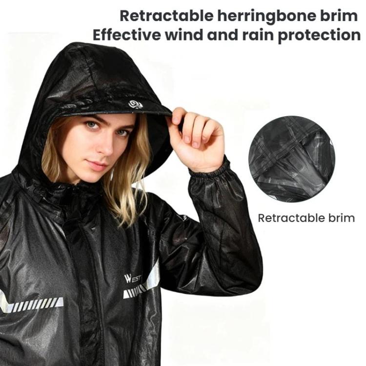 WEST BIKING Reflective Outdoor Waterproof Lightweight Cycling Raincoat