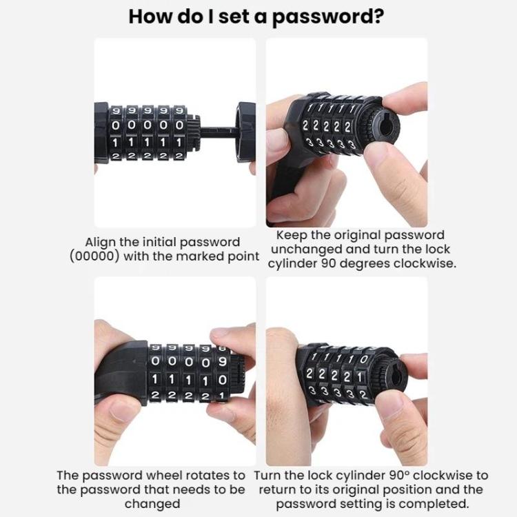 WEST BIKING Extended Portable Bicycle Steel Cable Anti-Theft Combination Lock