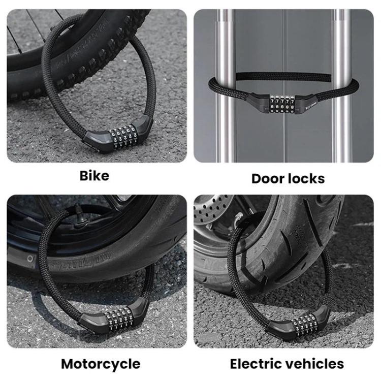 WEST BIKING Extended Portable Bicycle Steel Cable Anti-Theft Combination Lock