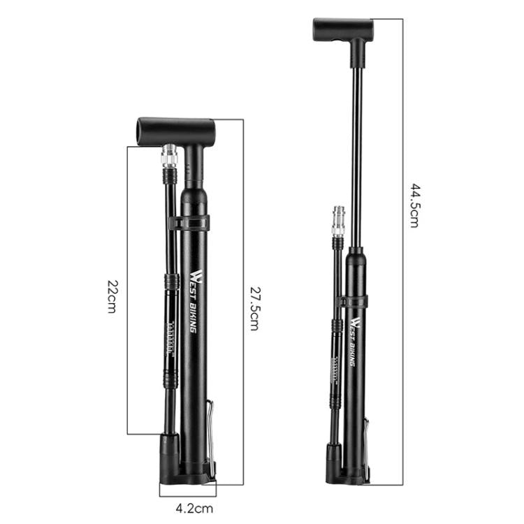 WEST BIKING Mini Portable Bicycle High-Pressure 120PSI Pump