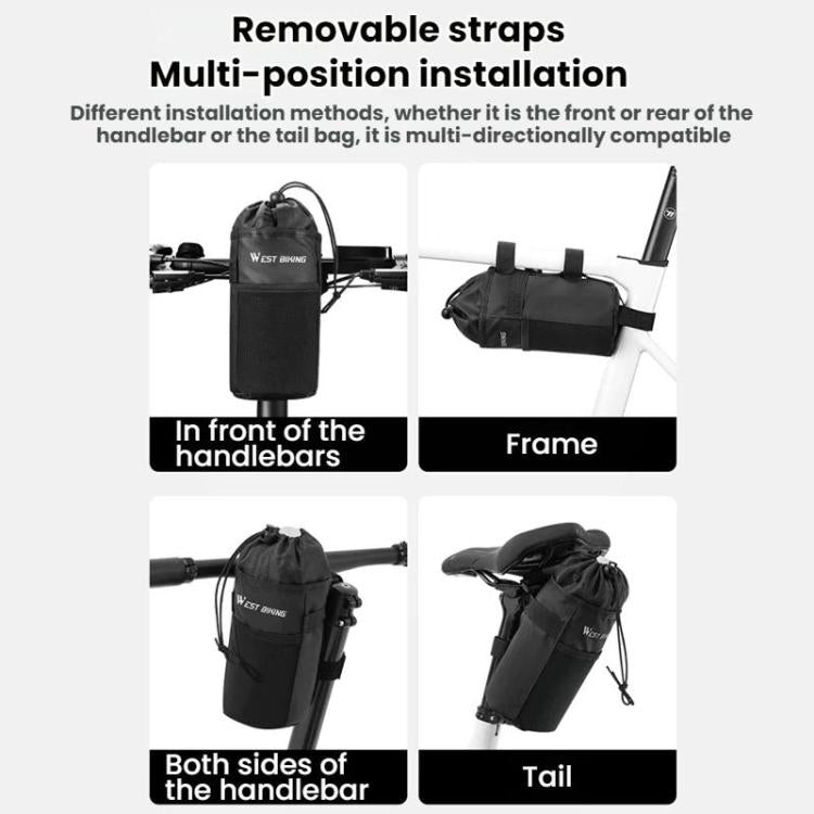 WEST BIKING Handlebar Seatpost Water Bottle Storage Bag For Cycling